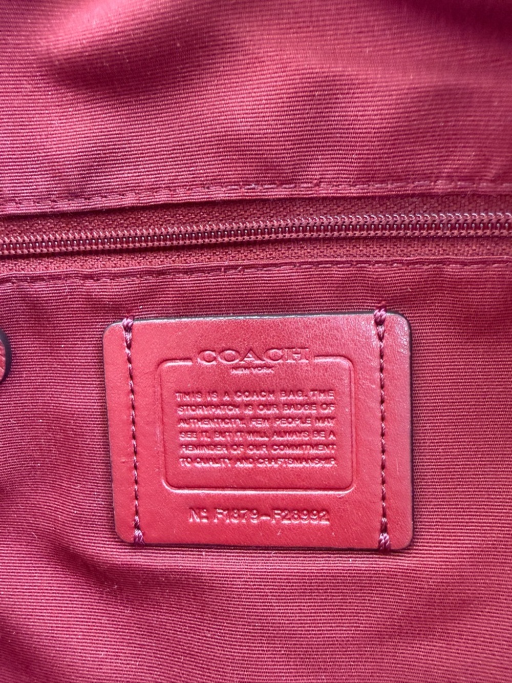 Coach Pebbled Leather Shoulder Hobo in Burgundy Red - Picture 5 of 10